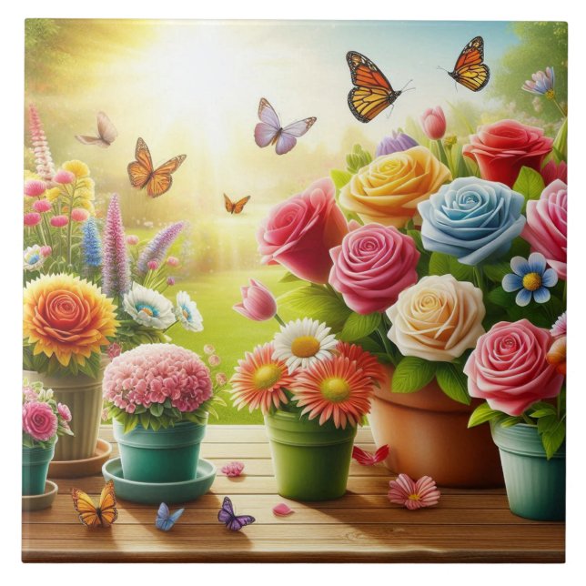 Enchanted Blooms Ceramic Tile (Front)