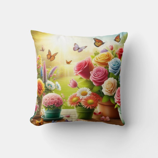Enchanted Blooms Throw Pillow (Front)