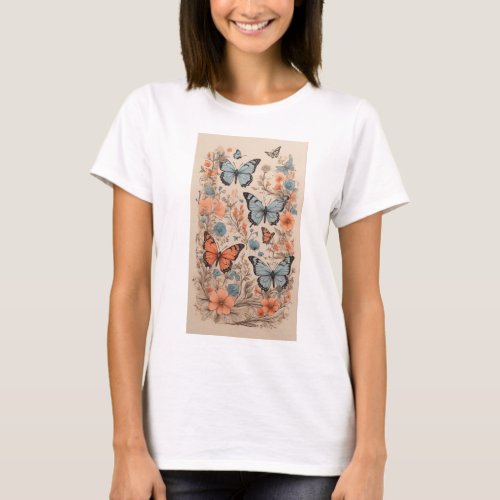 Enchanted Blossoms Whimsical Floral T_shirt for G