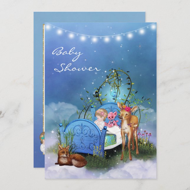 Enchanted Blue Baby Shower Invitation (Front/Back)
