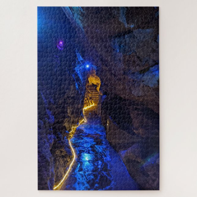 Enchanted Blue Cave Path, Rock City Jigsaw Puzzle (Vertical)