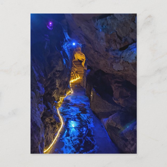 Enchanted Blue Cave Path, Rock City Postcard (Front)