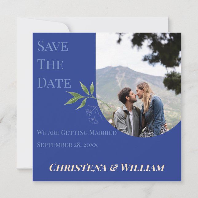 Enchanted Blue Garden Wedding Save the Date (Front)