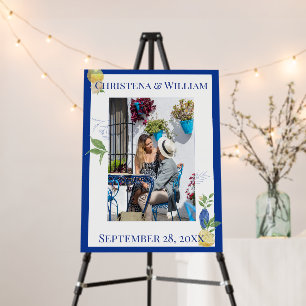 Enchanted Blue Lemon Blossom Photo Wedding Foam Board