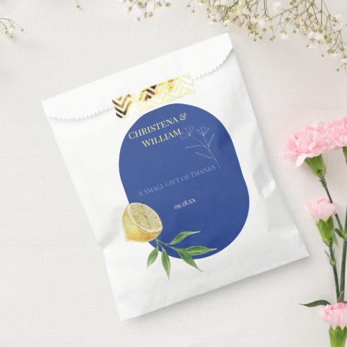Enchanted Blue Lemon Blossom Wedding Favor Bag