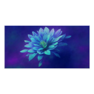 Enchanted Blue Purple Flora Poster