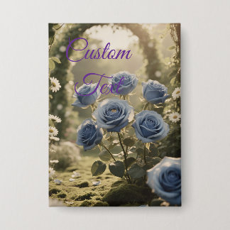 Enchanted Blue Rose – Romantic Floral Accent Button