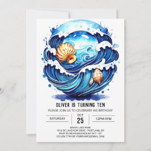 Enchanted Blue Water Birthday Invitation