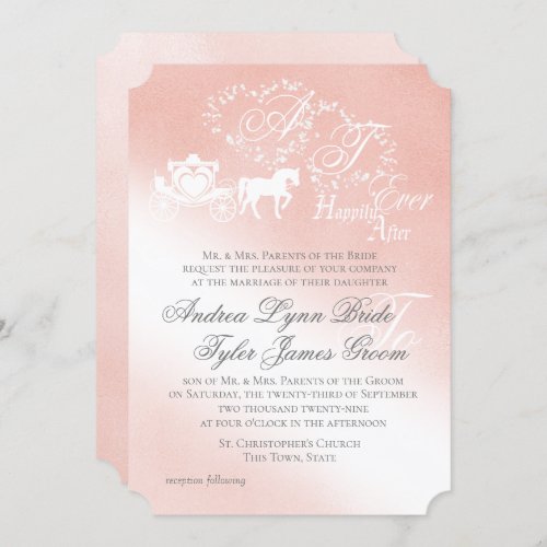 Enchanted Blush Pink Fairy Tale Wedding Invitation