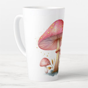 Enchanted Blush Pink Mushroom Delight Latte Mug