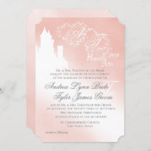 Enchanted Blush Pink Story Book Wedding Invitation