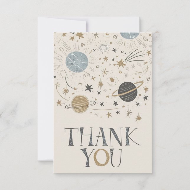 Enchanted Boho Cosmic Celestial Thank You Card (Front)