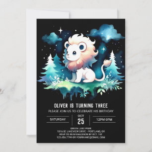Enchanted Boho Lion Birthday Invitation