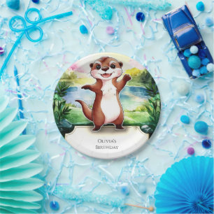 Enchanted Boho Otter Birthday Paper Plates