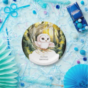 Enchanted Boho Owl Birthday Paper Plates