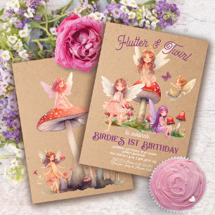 Enchanted Boho Pixie Fairy Princess Birthday Party Invitation
