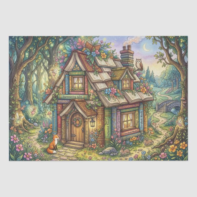 Enchanted Book House Tissue Paper (Front)