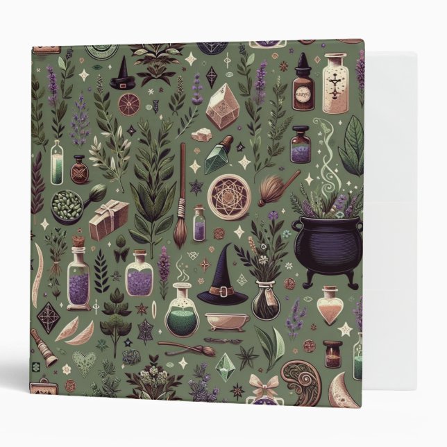 Enchanted Botanica: Magical Herbs & Witchcraft 3 Ring Binder (Front/Inside)