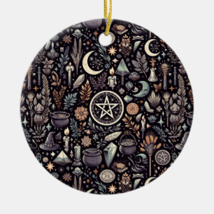 Enchanted Botanica: Magical Herbs & Witchcraft Ceramic Ornament