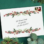 Enchanted Botanical Merry Christmas Return Address Envelope<br><div class="desc">Enchanted Evergreen Elegance Christmas _____________________________ ***this design is part of a collection*** 🌿✨ Introducing "Enchanted Evergreen Elegance: A Botanical Christmas Holiday" collection! Embrace the magic of the season with my exquisite array of modern and elegant holiday delights, inspired by the timeless beauty of nature. Spread joy, share love, and make...</div>