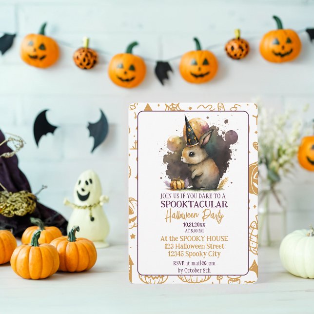 Enchanted Bunny Spooktacular Halloween Party Invit Invitation (Creator Uploaded)