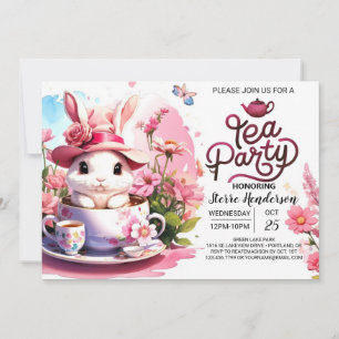Enchanted Bunny's Tea Time Baby Shower Invitation