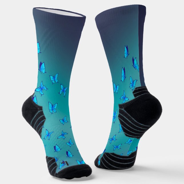 Enchanted Butterflies  Athletic Crew Sock (Angled)