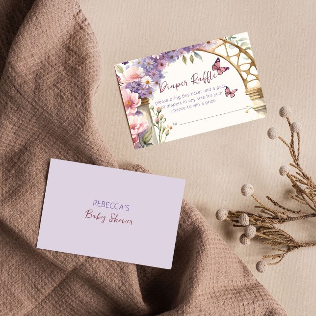 Enchanted butterflies baby shower diaper raffle enclosure card (Enchanted butterflies baby shower diaper raffle enclosure card spring summer girl baby shower raffle)