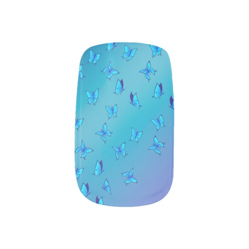 Enchanted Butterflies  Blue Minx Nail Art Decals