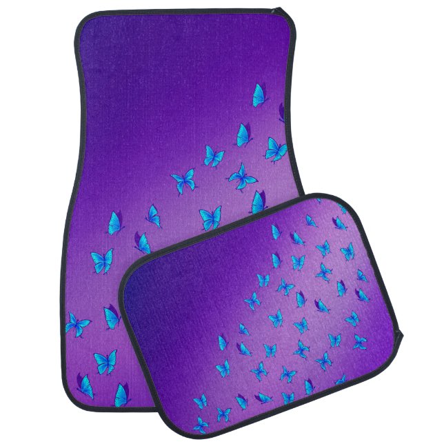 Enchanted Butterflies Blue Moon  Car Floor Mat (Set)