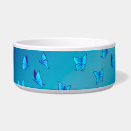 Enchanted Butterflies BlueCeramic Pet Bowl