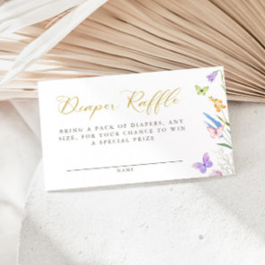 Enchanted Butterflies Floral Diaper Raffle Enclosure Card