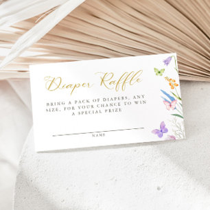 Enchanted Butterflies Floral Diaper Raffle Enclosure Card