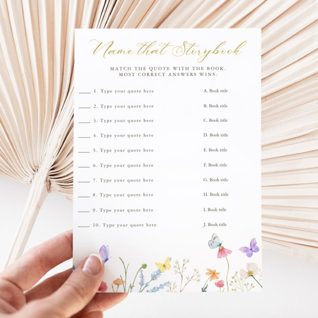 Enchanted Butterflies Floral Name that Storybook  Invitation (Creator Uploaded)