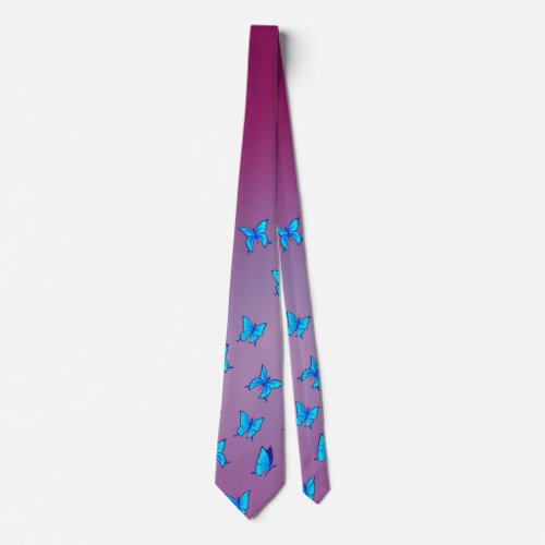 Enchanted Butterflies Pink  Neck Tie