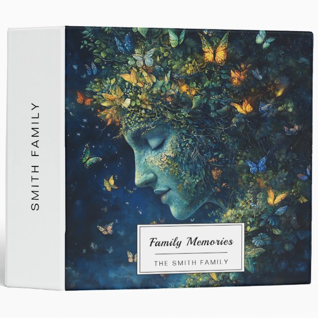 Enchanted Butterfly Forest Goddess (1) 3 Ring Binder (Front/Spine)