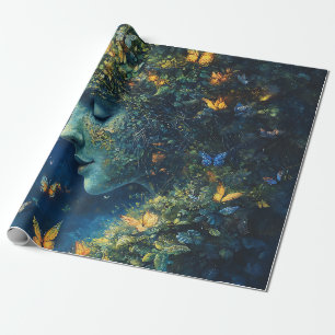Enchanted Butterfly Forest Goddess (1) Wrapping Paper