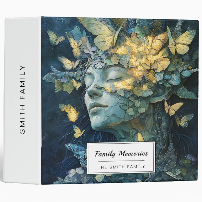Enchanted Butterfly Forest Goddess (4) 3 Ring Binder (Front/Spine)