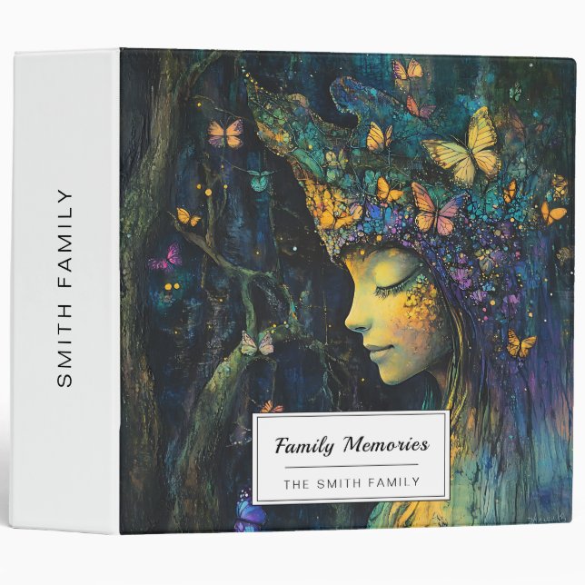 Enchanted Butterfly Forest Goddess (6) 3 Ring Binder (Front/Spine)