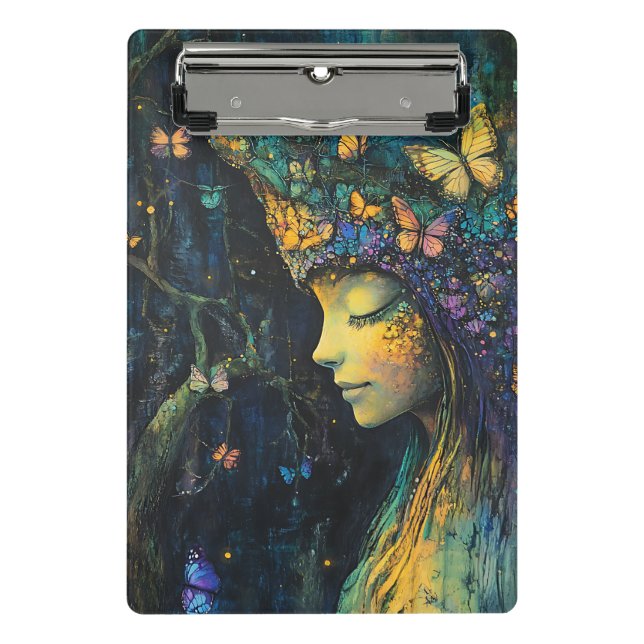 Enchanted Butterfly Forest Goddess (6) Mini Clipboard (Front)