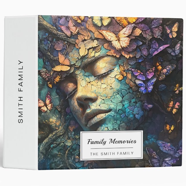 Enchanted Butterfly Forest Goddess (7) 3 Ring Binder (Front/Spine)