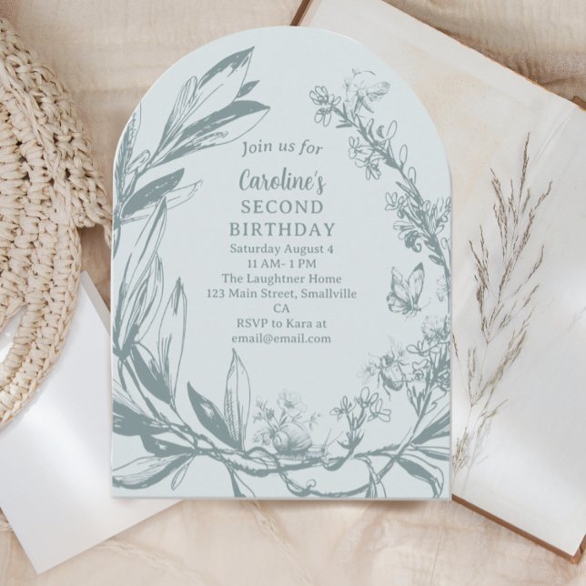 Enchanted Butterfly Garden Second Birthday Invitation (Creator Uploaded)