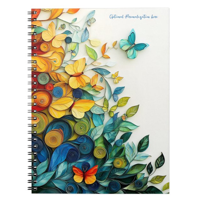 Enchanted Butterfly Garden Spiral Photo Notebook (Front)