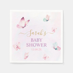 Enchanted Butterfly Purple Pink Napkins