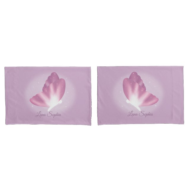 Enchanted butterfly standard pillow cases (Front-Set)