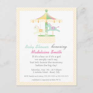 Enchanted Carousel Neutral Baby Shower Invitation