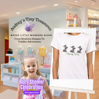 Enchanted Cartoon Zebra Baby Shower T-Shirt