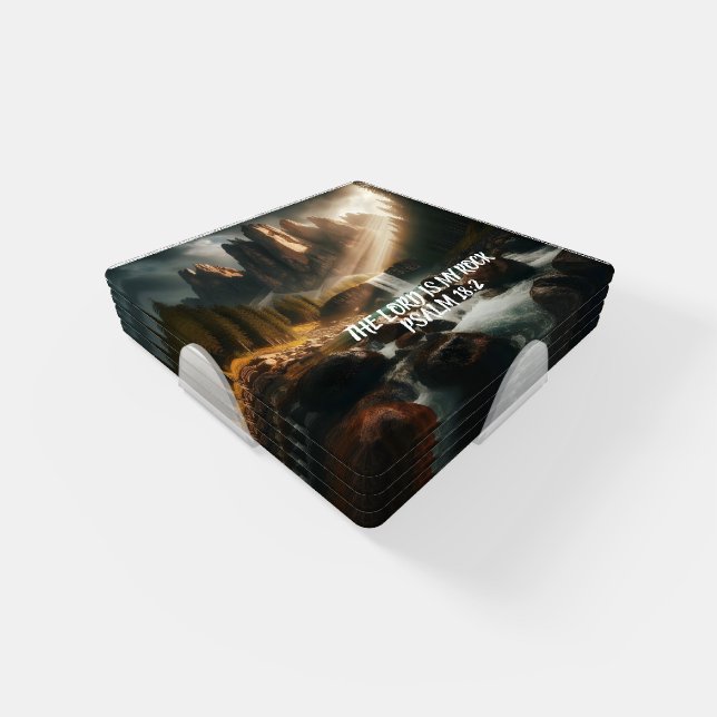 Enchanted Cascade THE LORD IS MY ROCK Coaster Set (Set)