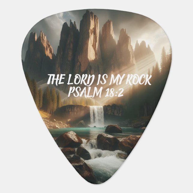 Enchanted Cascade THE LORD IS MY ROCK Guitar Pick (Front)