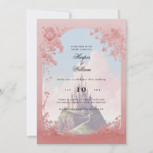 Enchanted castle fairytale wedding invitation
